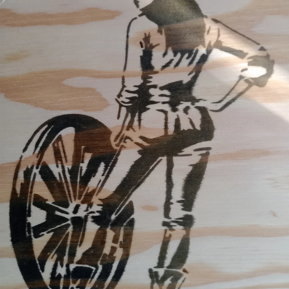 Rustic Cowgirl & Wagon Wheel Wood Burnished Wall Art Home Decor 12